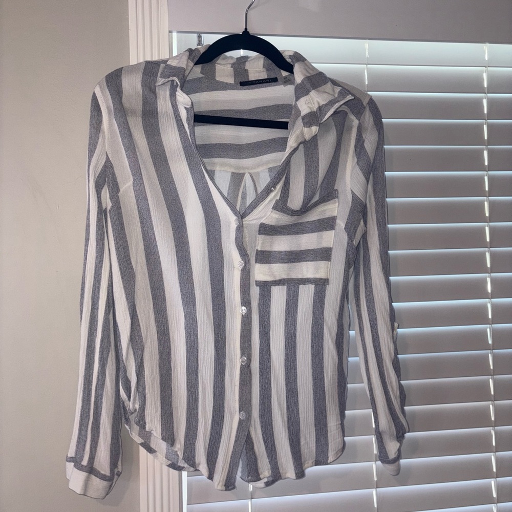 Striped Button-Up Shirt